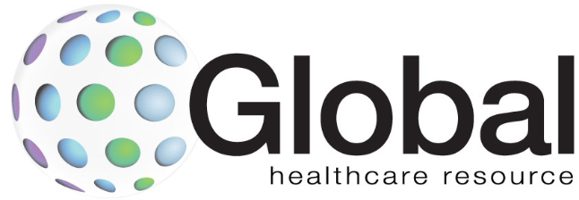 Logo of Global Healthcare Resource, showcasing a modern design with a globe, representing global healthcare solutions.